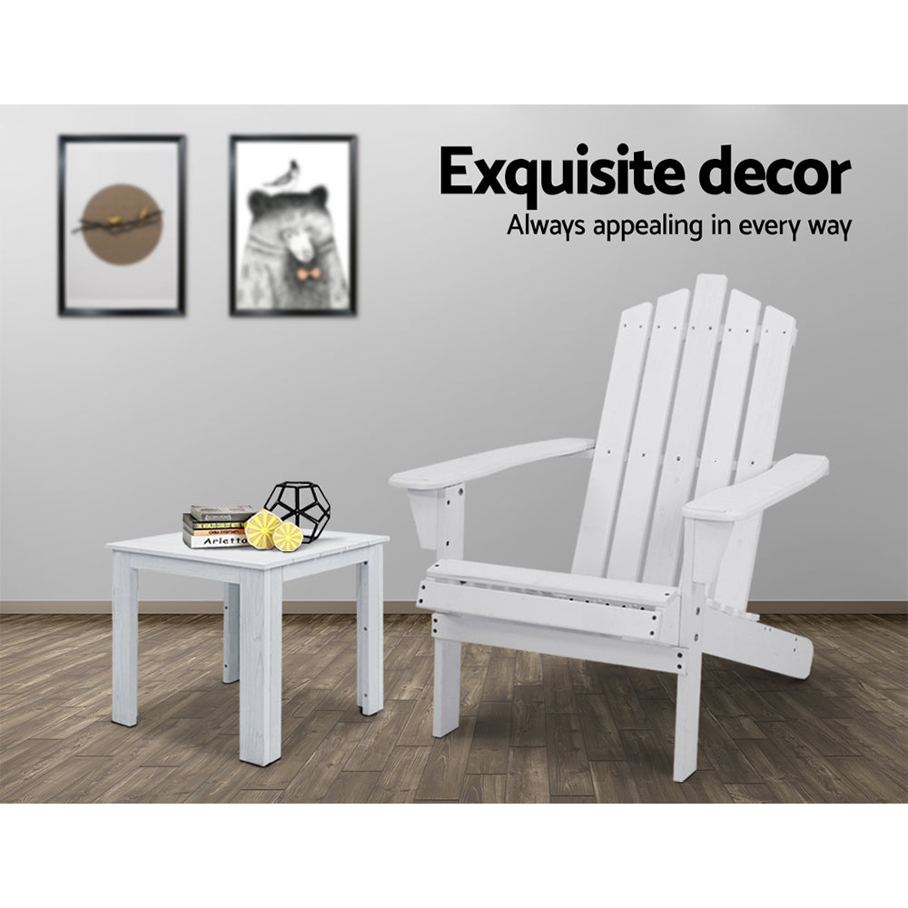 Gardeon Outdoor Sun Lounge Beach Chairs Table Setting Wooden Adirondack Patio Chair Lounges-Furniture > Outdoor-PEROZ Accessories