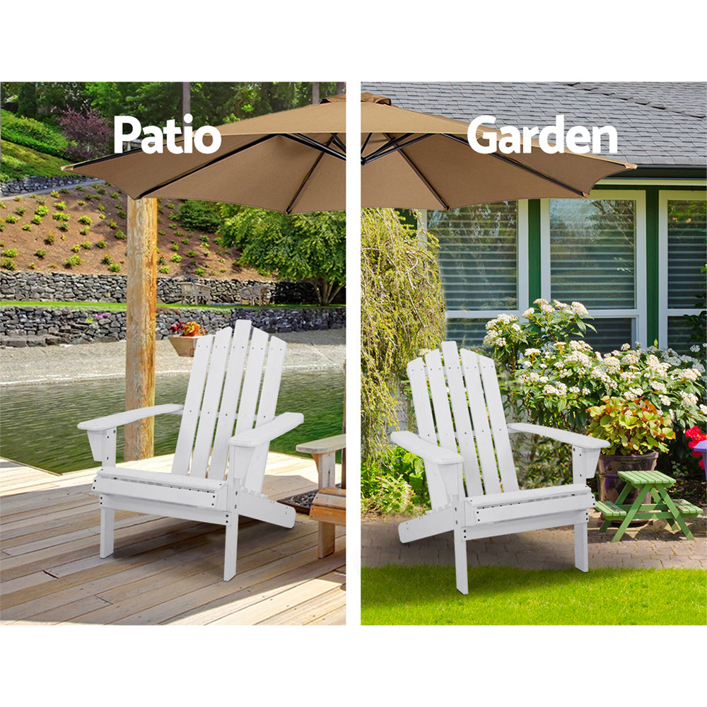 Gardeon Outdoor Sun Lounge Beach Chairs Table Setting Wooden Adirondack Patio Chair Lounges-Furniture > Outdoor-PEROZ Accessories