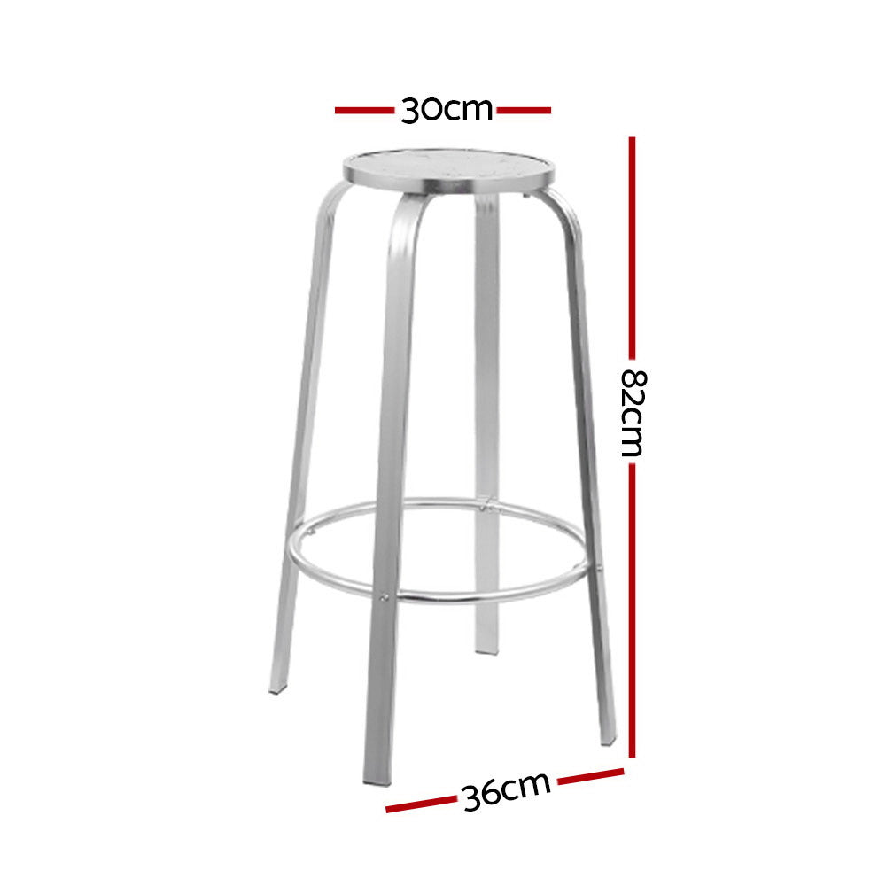 Gardeon Set of 2 Outdoor Bar Stools Patio Furniture Indoor Bistro Kitchen Aluminum-Furniture > Bar Stools & Chairs-PEROZ Accessories