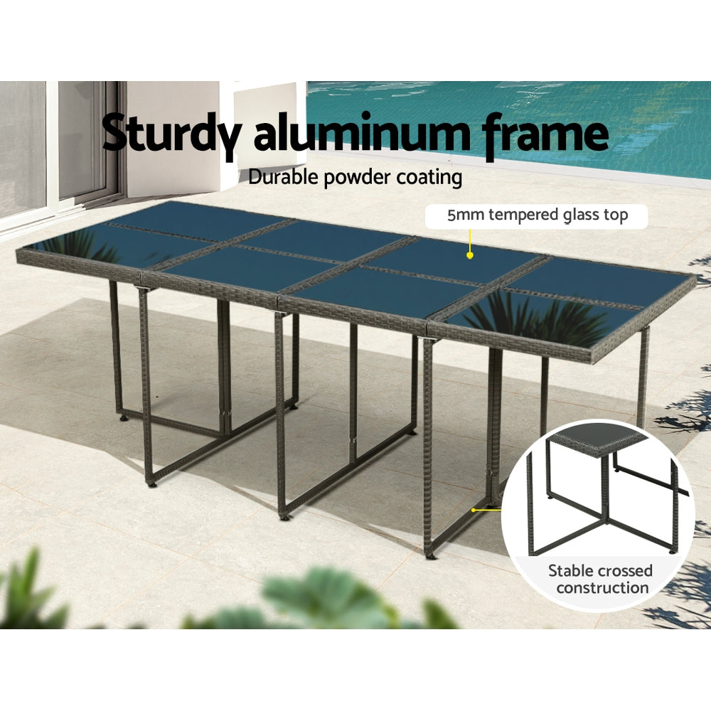 Gardeon 13 PCS Outdoor Dining Set Table Chairs Patio Lounge Setting Furniture-Outdoor Furniture Sets-PEROZ Accessories