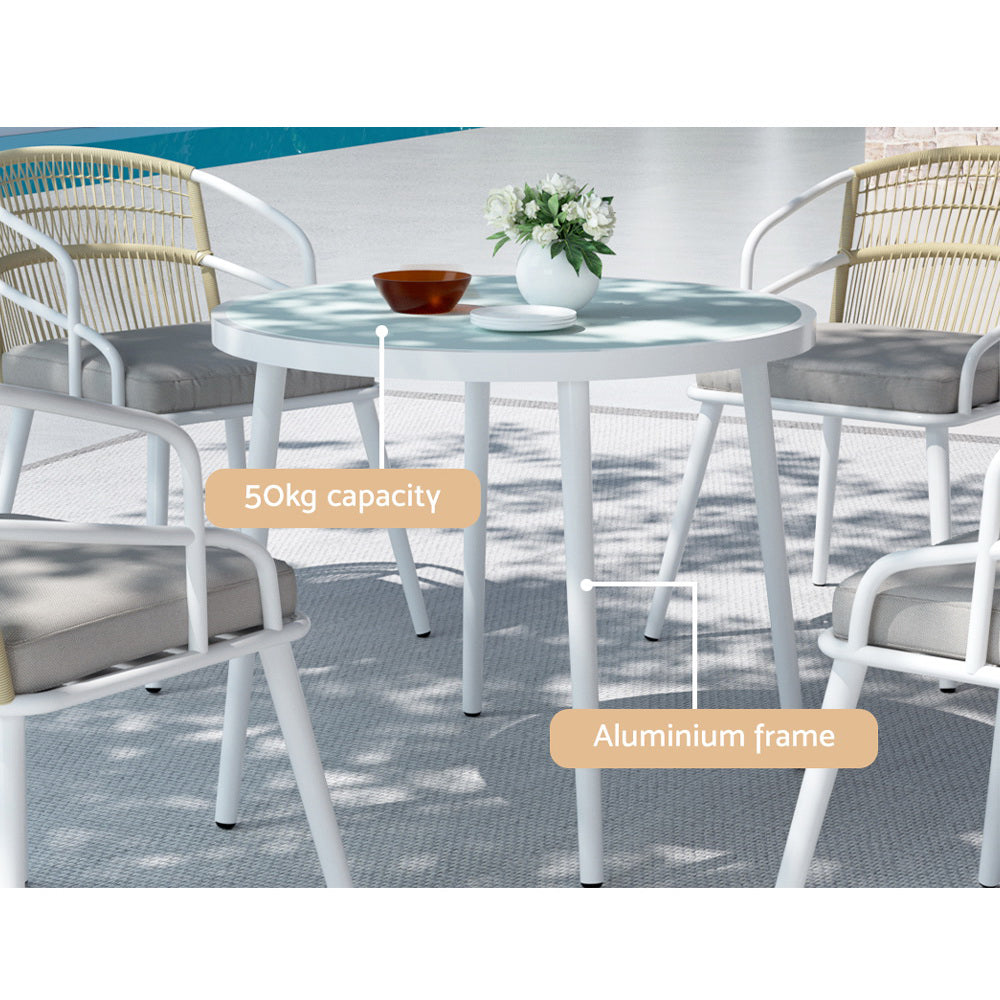 Gardeon 5pc Outdoor Dining Set Furniture Table and Chair Lounge Setting 4 Seater-Furniture > Dining-PEROZ Accessories