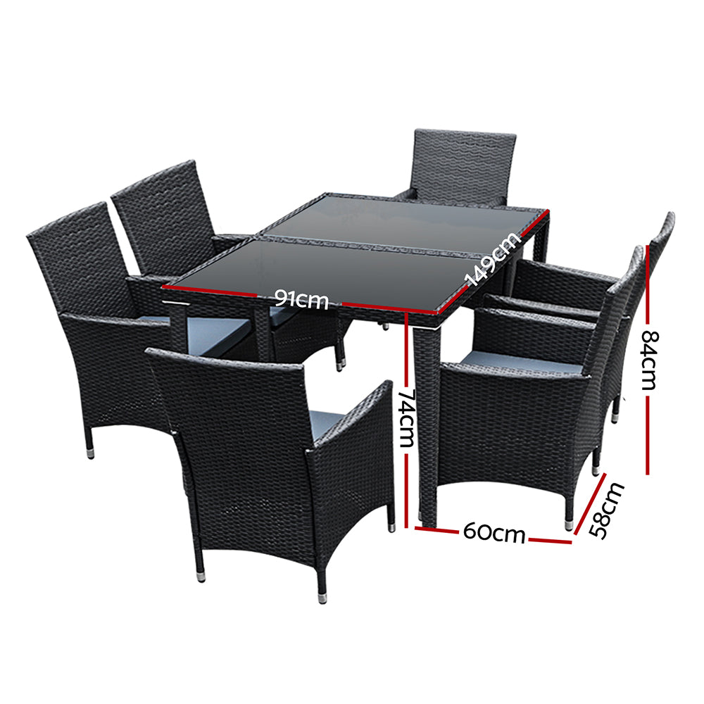 Gardeon Outdoor Furniture 7pcs Dining Set-Furniture > Outdoor-PEROZ Accessories