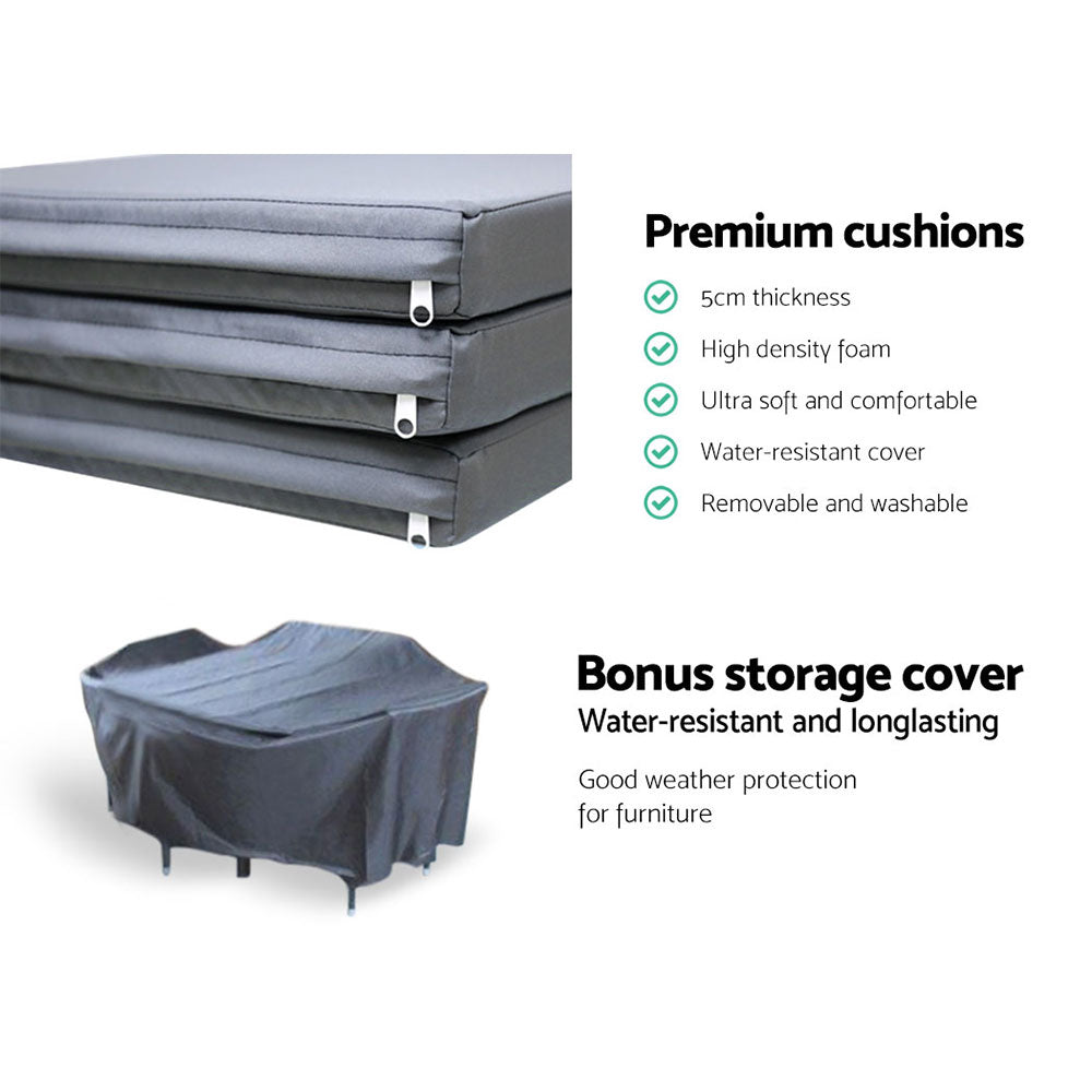 Gardeon Outdoor Furniture 7pcs Dining Set-Furniture > Outdoor-PEROZ Accessories