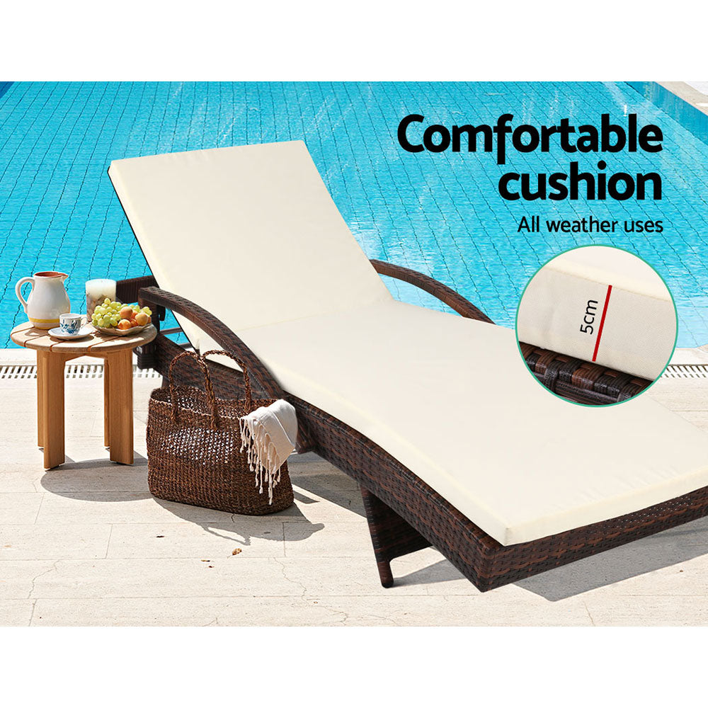 Gardeon Outdoor Sun Lounge - Brown-Furniture > Outdoor-PEROZ Accessories