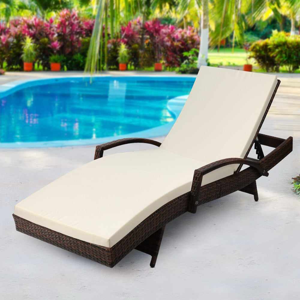 Gardeon Outdoor Sun Lounge - Brown-Furniture > Outdoor-PEROZ Accessories