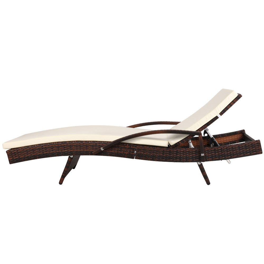 Gardeon Set of 2 Sun Lounge Outdoor Furniture Day Bed Rattan Wicker Lounger Patio-Furniture > Outdoor-PEROZ Accessories