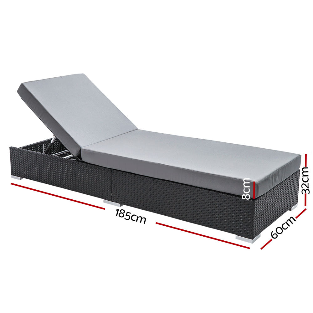 Gardeon Sun Lounge Outdoor Furniture Day Bed Wicker Rattan Garden Sofa-Furniture > Outdoor-PEROZ Accessories