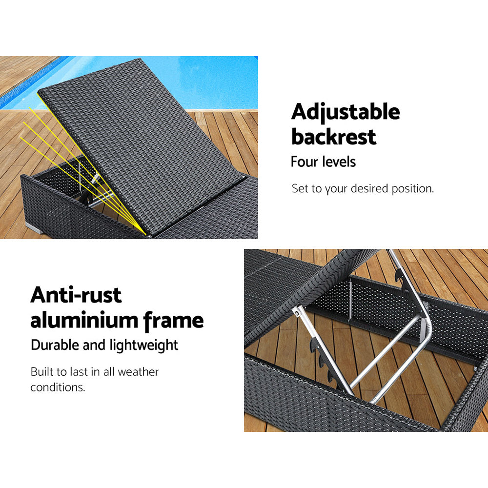 Gardeon Sun Lounge Outdoor Furniture Day Bed Wicker Rattan Garden Sofa-Furniture > Outdoor-PEROZ Accessories