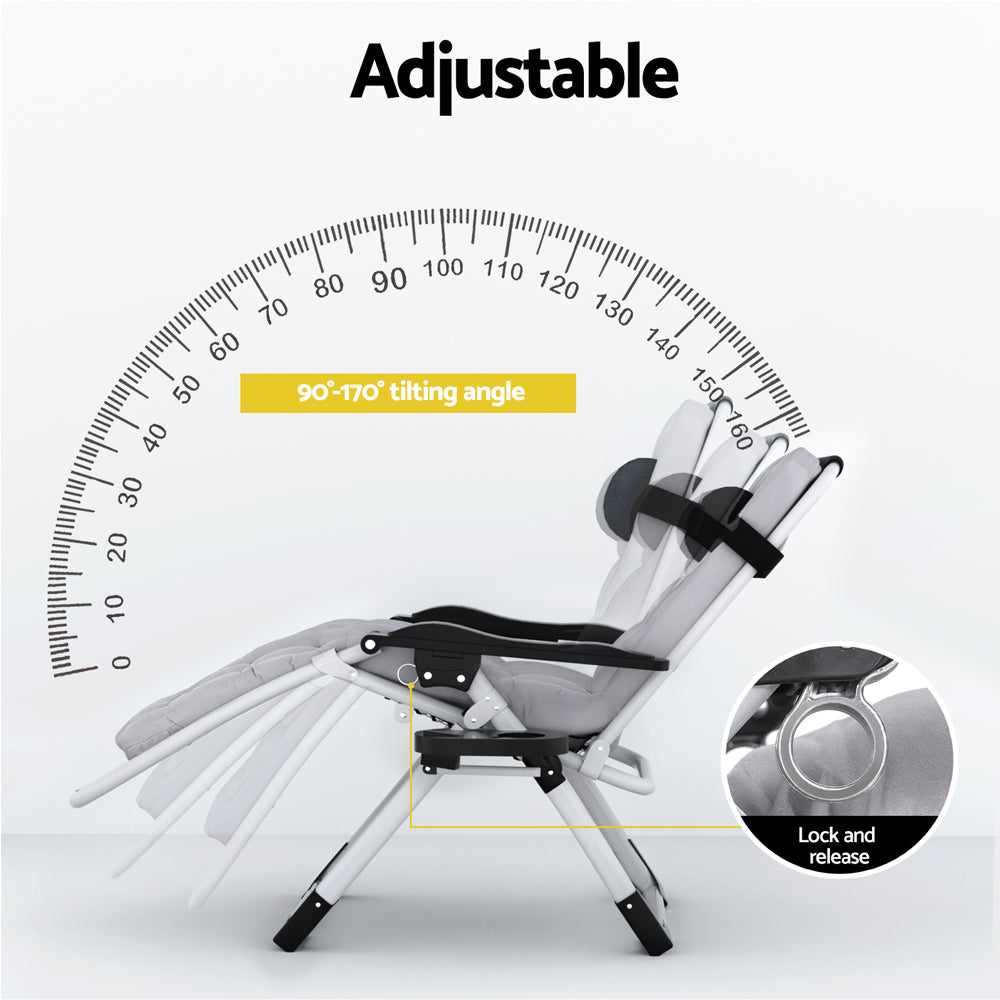 Gardeon Sun Lounge Folding Lounger Camping Zero Gravity Chair Outdoor Furniture-Furniture > Outdoor-PEROZ Accessories