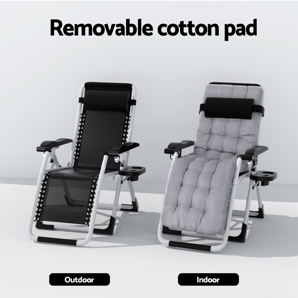 Gardeon Sun Lounge Folding Lounger Camping Zero Gravity Chair Outdoor Furniture-Furniture > Outdoor-PEROZ Accessories