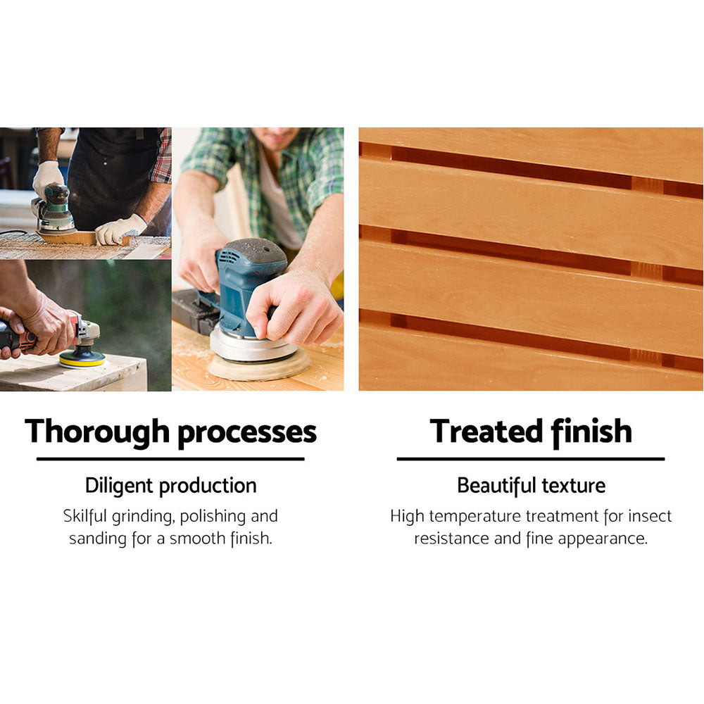 Gardeon Outdoor Storage Bench Box Wooden Garden Chair 2 Seat Timber Furniture-Furniture > Outdoor-PEROZ Accessories