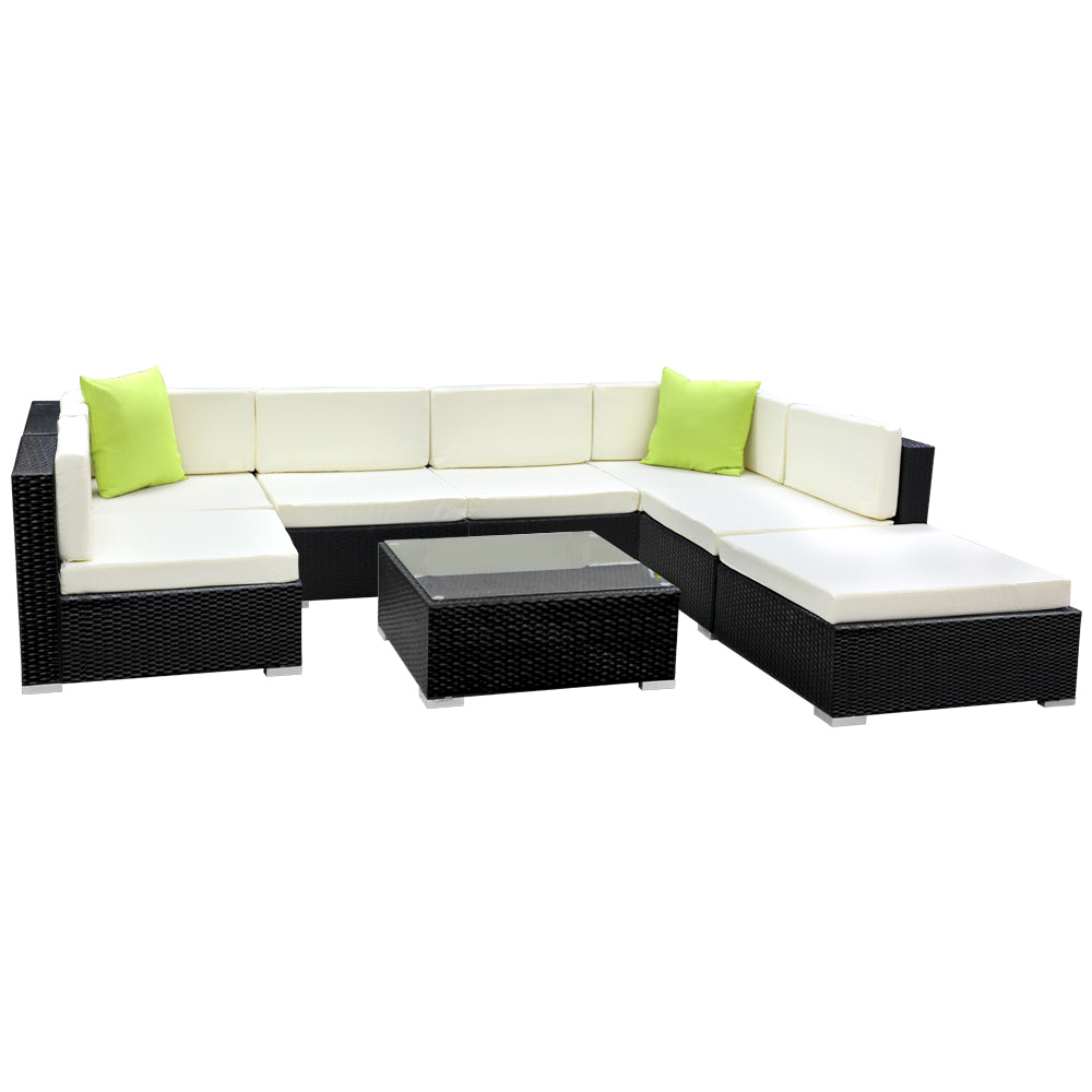 Gardeon 8PC Outdoor Furniture Sofa Set Wicker Garden Patio Pool Lounge-Furniture > Outdoor-PEROZ Accessories