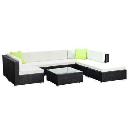 Gardeon 8PC Outdoor Furniture Sofa Set Wicker Garden Patio Pool Lounge-Furniture &gt; Outdoor-PEROZ Accessories