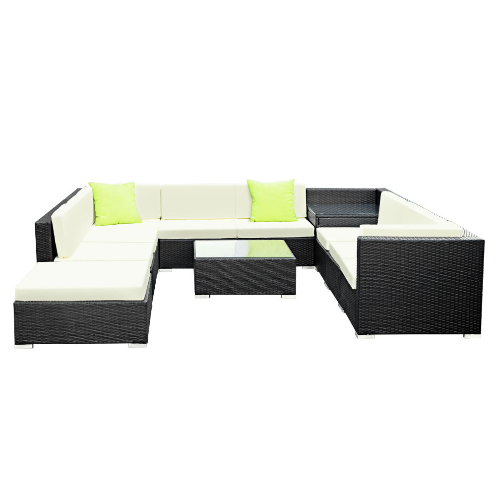 Gardeon 9PC Outdoor Furniture Sofa Set Wicker Garden Patio Pool Lounge-Furniture &gt; Outdoor-PEROZ Accessories