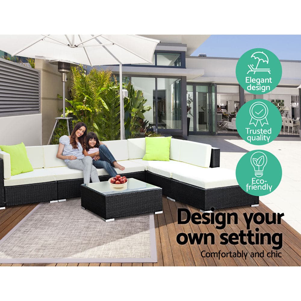 3PC Gardeon Outdoor Furniture Sofa Set Wicker Rattan Garden Lounge Chair Setting-Furniture > Outdoor-PEROZ Accessories