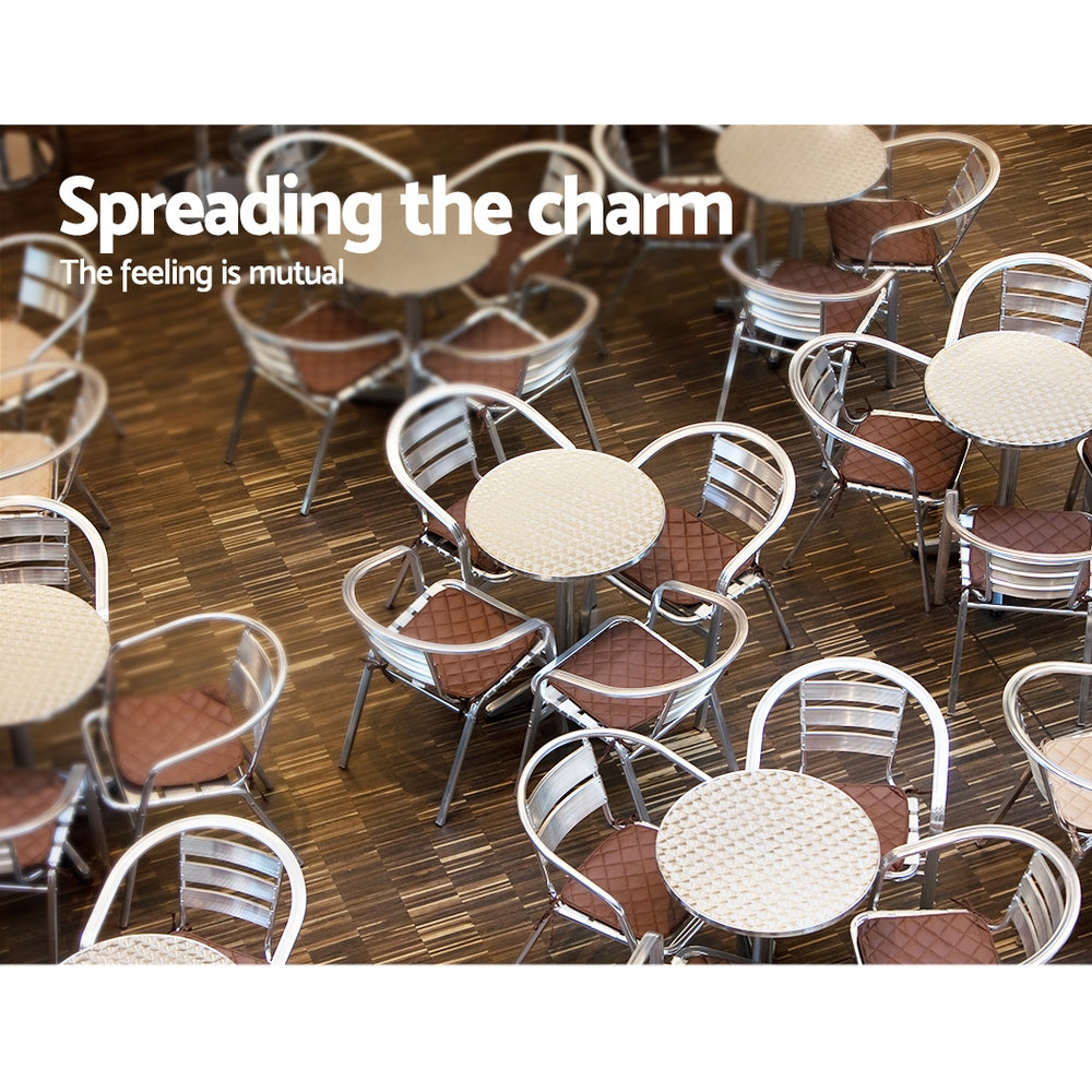 Gardeon Outdoor Bar Table Indoor Furniture Adjustable Aluminium Round 70/110cm-Furniture > Outdoor-PEROZ Accessories