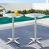 Gardeon 2pcs Outdoor Bar Table Furniture Adjustable Aluminium Cafe Table Round-Furniture > Outdoor-PEROZ Accessories