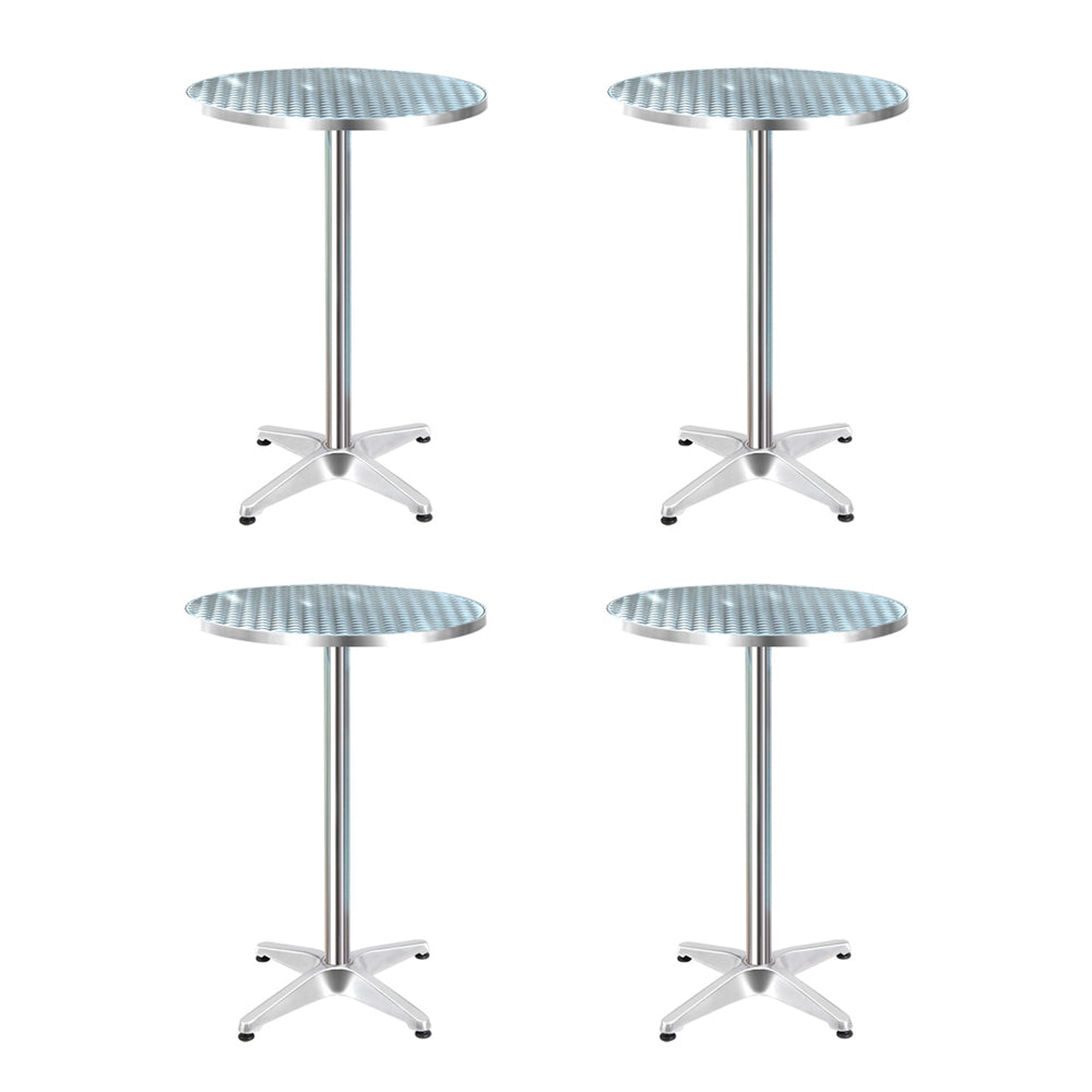 Gardeon 4pcs Outdoor Bar Table Furniture Adjustable Aluminium Cafe Table Round-Furniture > Outdoor-PEROZ Accessories