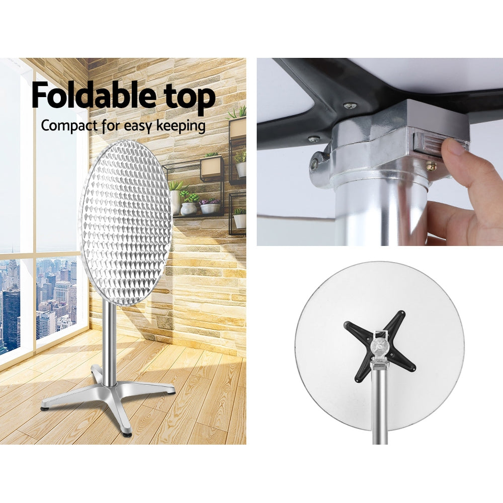 Gardeon 4pcs Outdoor Bar Table Furniture Adjustable Aluminium Cafe Table Round-Furniture > Outdoor-PEROZ Accessories