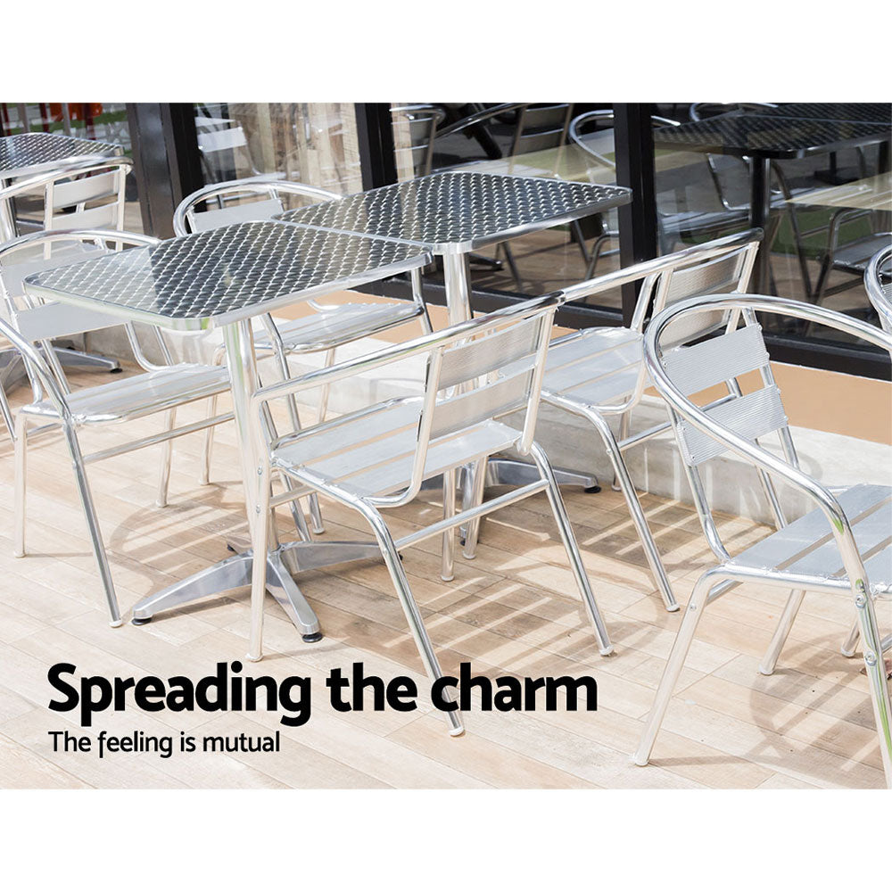 Bar Table Outdoor Furniture Adjustable Aluminium Pub Cafe Indoor Square Gardeon-Furniture > Outdoor-PEROZ Accessories