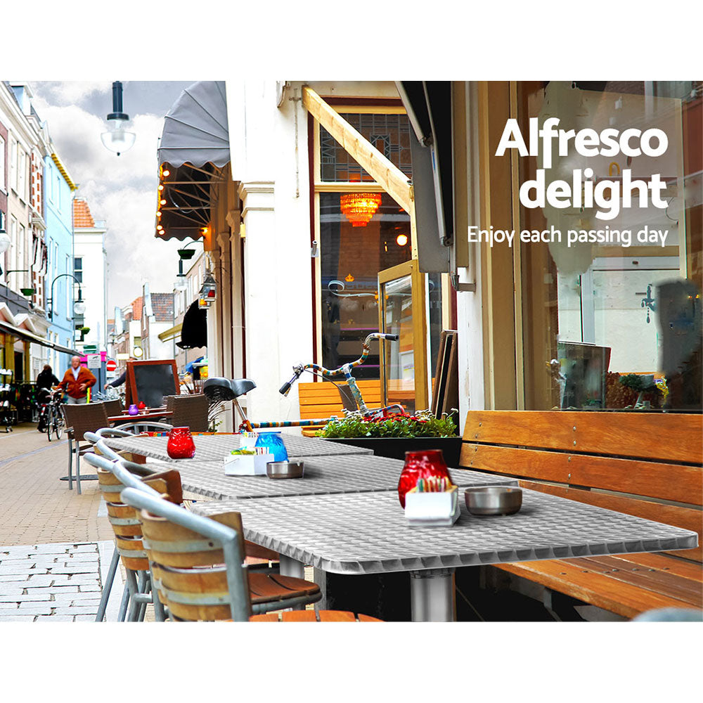 Bar Table Outdoor Furniture Adjustable Aluminium Pub Cafe Indoor Square Gardeon-Furniture > Outdoor-PEROZ Accessories