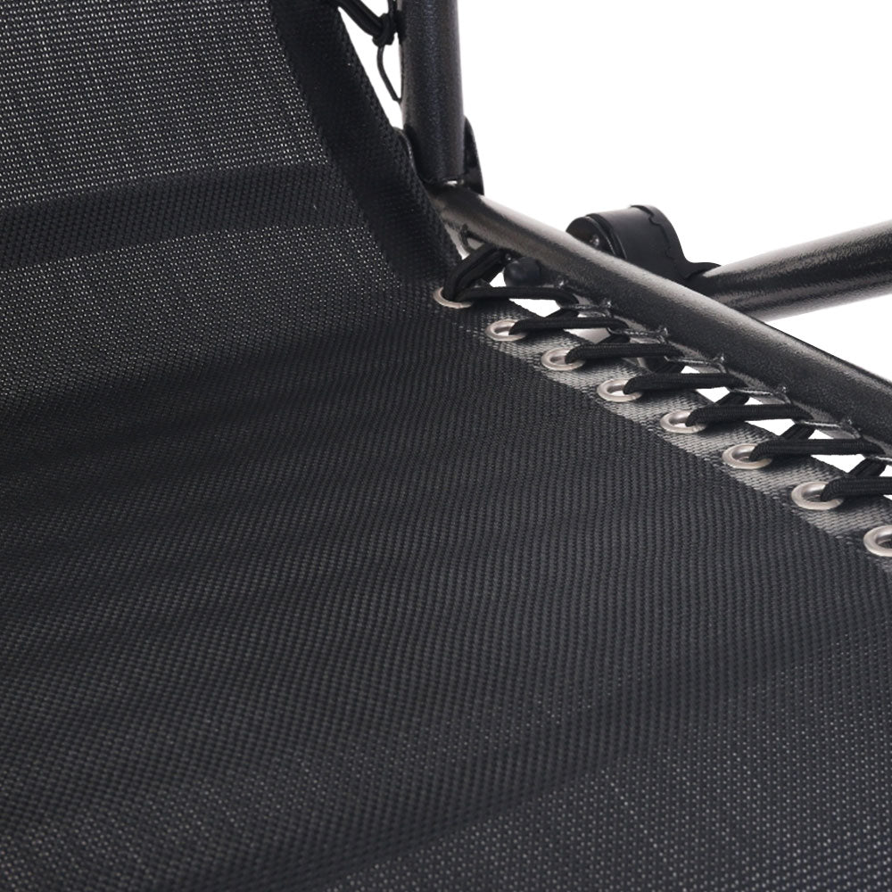 Gardeon Outdoor Portable Recliner - Black-Furniture > Outdoor-PEROZ Accessories