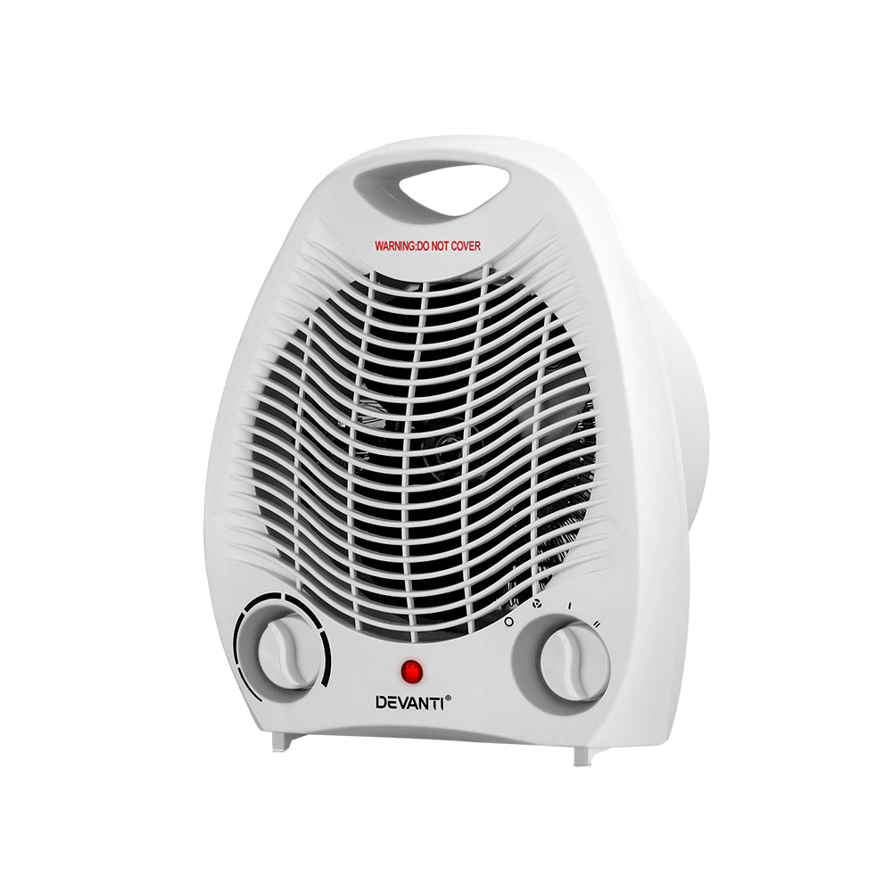 Devanti Electric Fan Heater Portable Room Office Heaters Hot Cool Wind 2000W-Appliances &gt; Heaters-PEROZ Accessories
