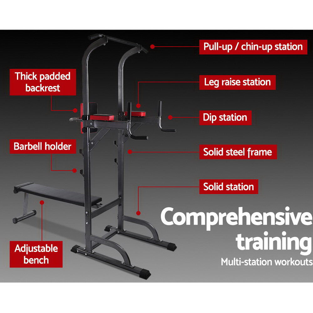 Everfit 9-IN-1 Power Tower Weight Bench Multi-Function Station-Sports & Fitness > Fitness Accessories-PEROZ Accessories
