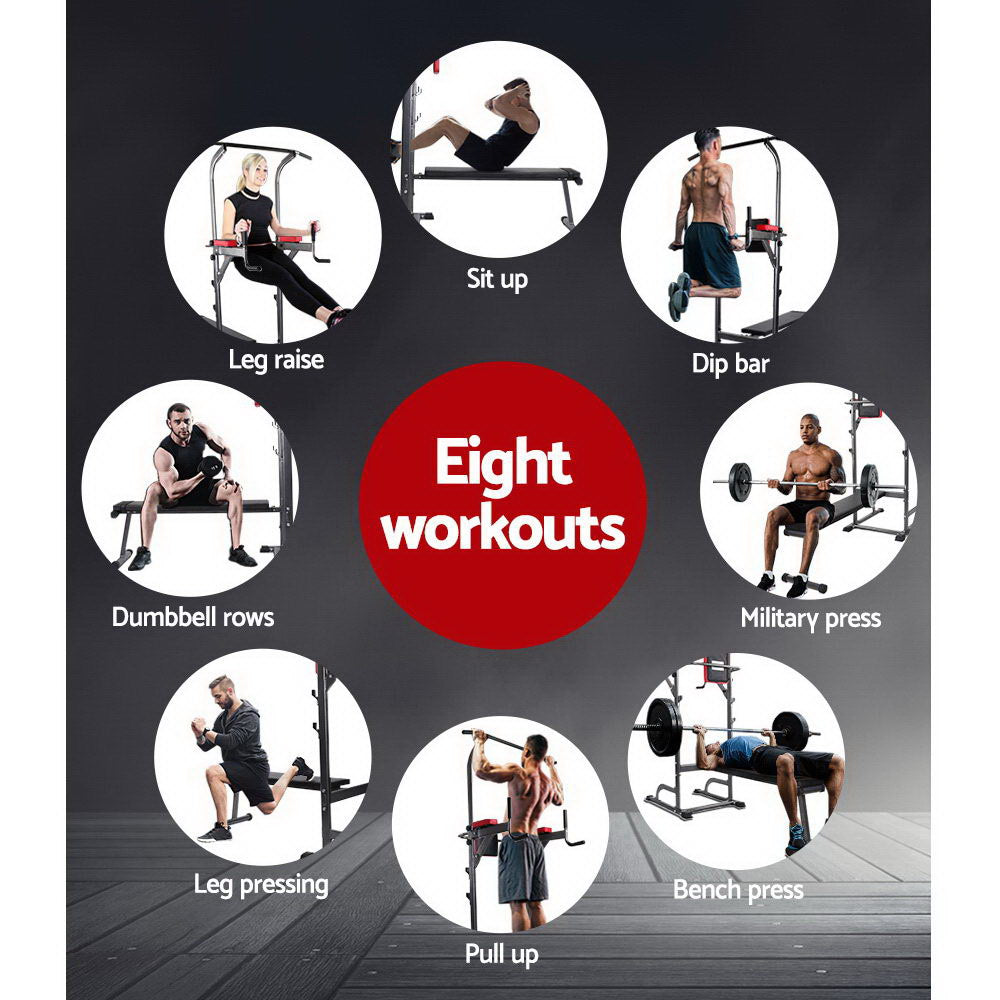 Everfit 9-IN-1 Power Tower Weight Bench Multi-Function Station-Sports & Fitness > Fitness Accessories-PEROZ Accessories