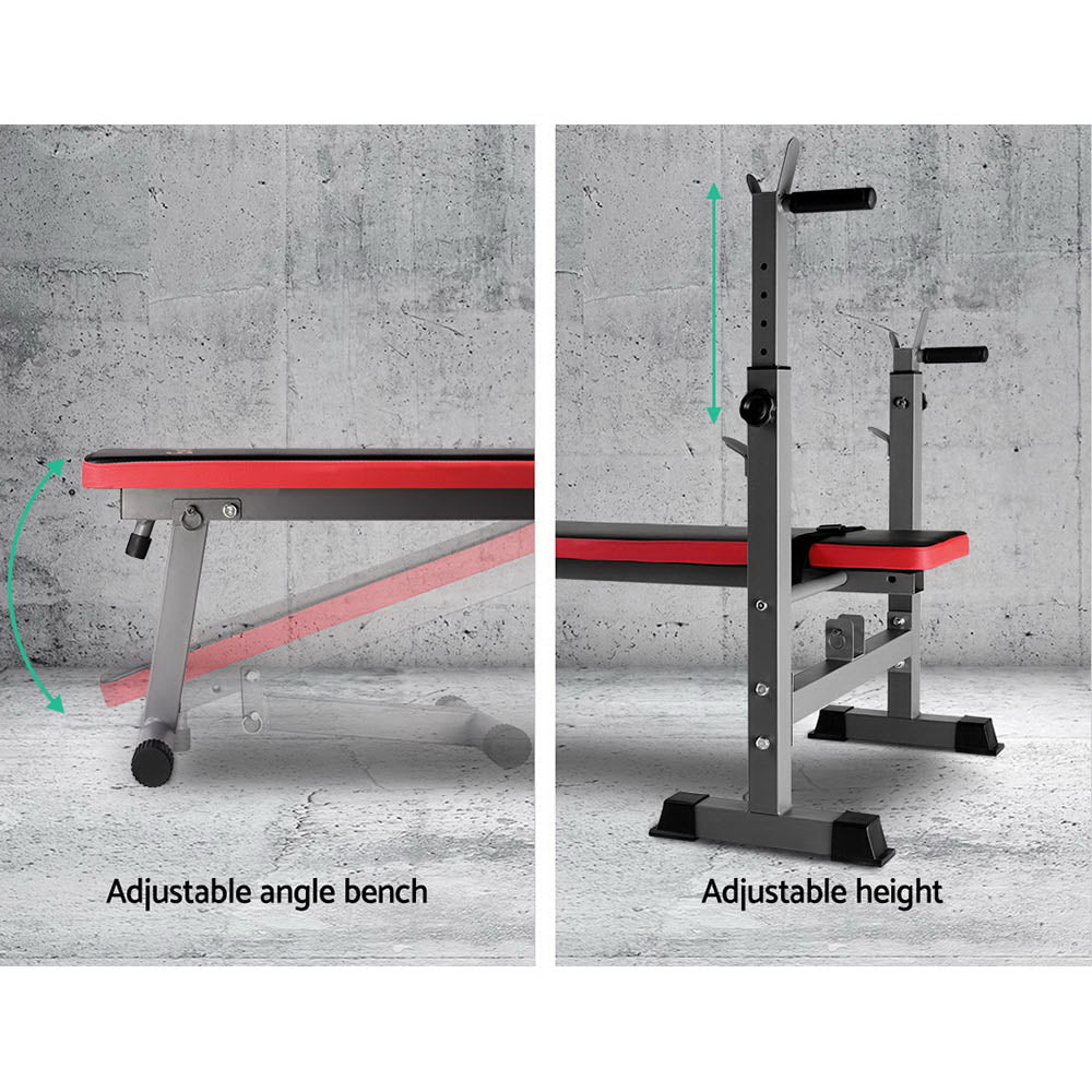 Everfit Multi-Station Weight Bench Press Weights Equipment Fitness Home Gym Red-Sports & Fitness > Fitness Accessories-PEROZ Accessories