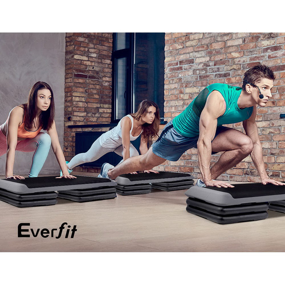 Everfit Set of 2 Aerobic Step Risers Exercise Stepper Block Fitness Gym Workout Bench-Sports & Fitness > Fitness Accessories-PEROZ Accessories