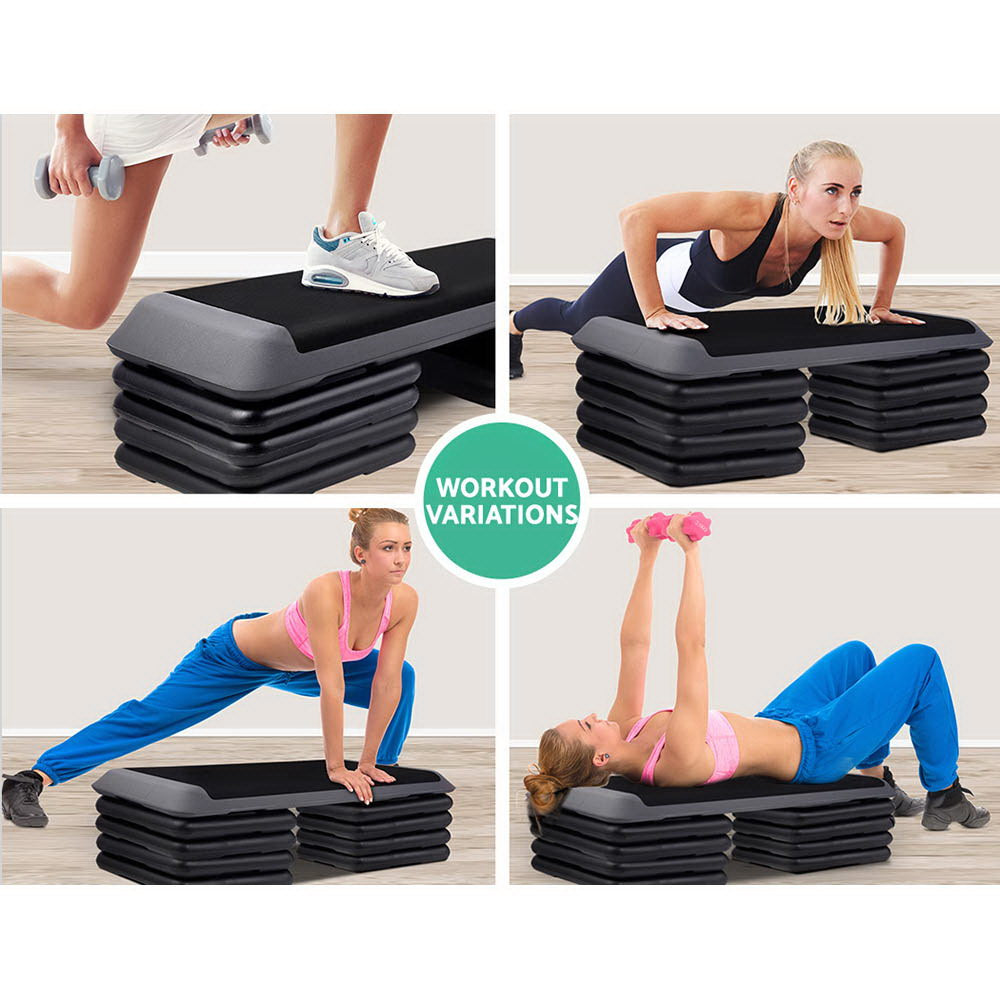 Everfit Set of 4 Aerobic Step Risers Exercise Stepper Workout Gym Fitness Bench Platform-Sports & Fitness > Fitness Accessories-PEROZ Accessories