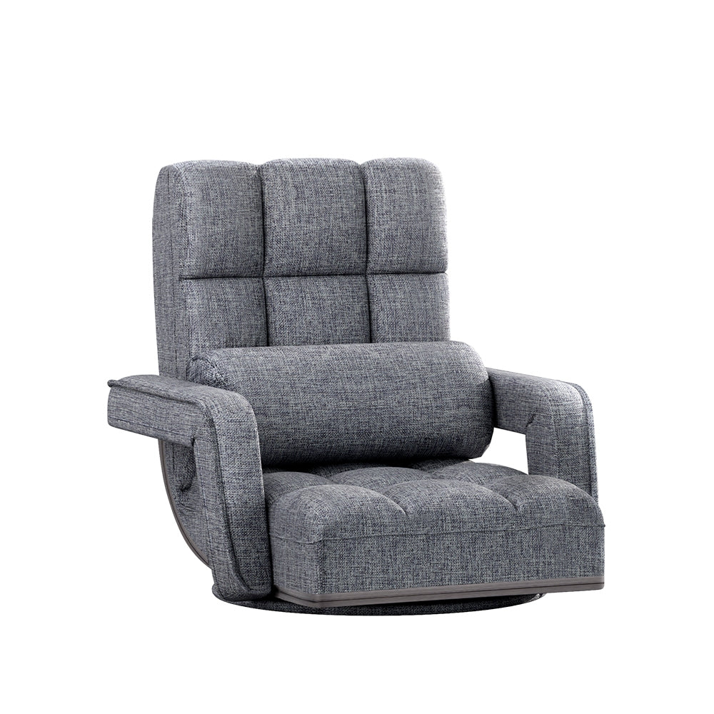 Artiss Floor Sofa Bed Lounge Chair Recliner Chaise Chair Swivel Grey-Furniture > Living Room - Peroz Australia - Image - 2
