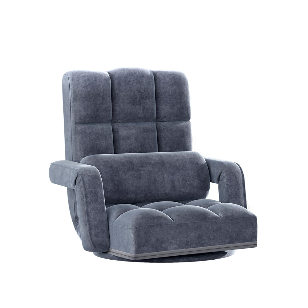 Artiss Floor Sofa Bed Lounge Chair Recliner Chaise Chair Swivel Charcoal-Furniture > Living Room - Peroz Australia - Image - 2