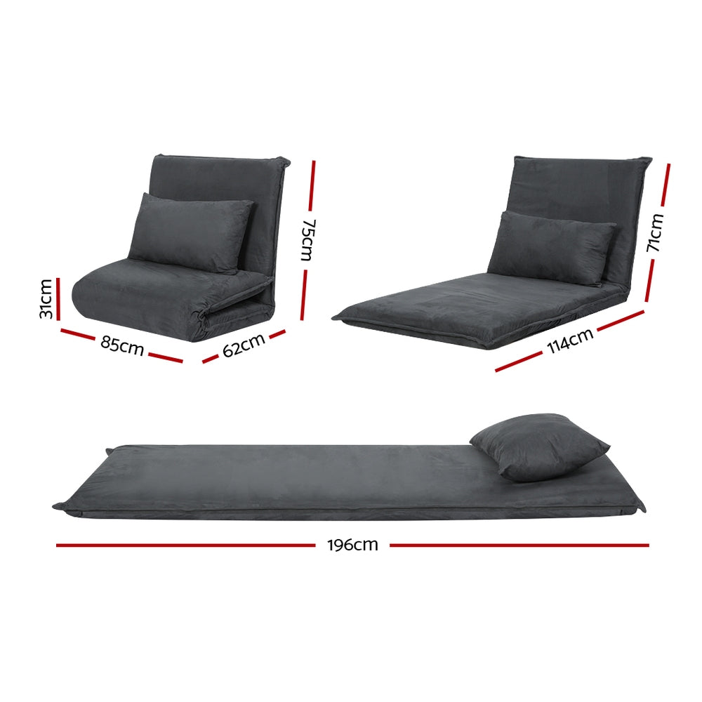 Artiss Floor Sofa Bed Lounge Couch Recliner Chair Folding Foam Camping Bed-Furniture > Bar Stools & Chairs - Peroz Australia - Image - 3