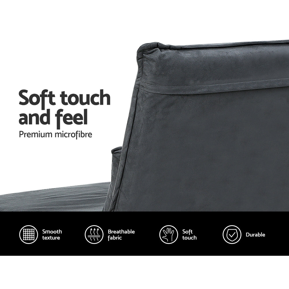 Artiss Floor Sofa Bed Lounge Couch Recliner Chair Folding Foam Camping Bed-Furniture > Bar Stools & Chairs - Peroz Australia - Image - 5