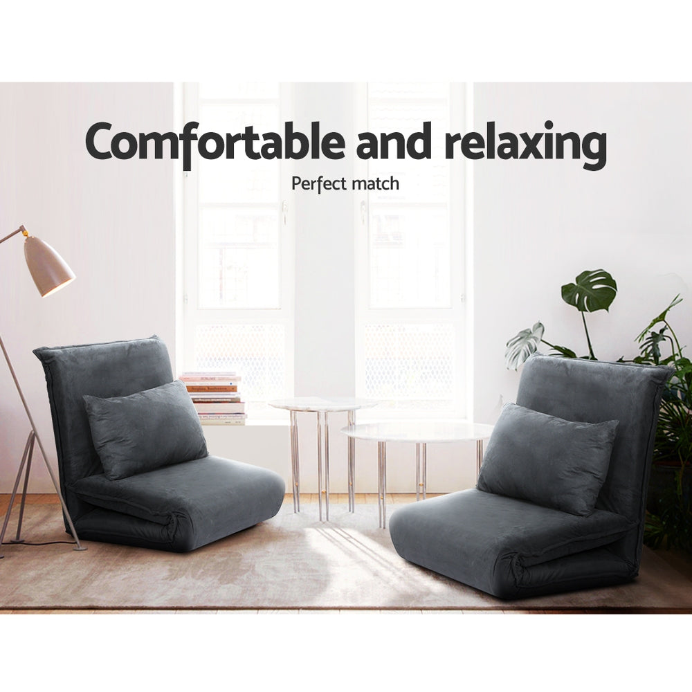 Artiss Floor Sofa Bed Lounge Couch Recliner Chair Folding Foam Camping Bed-Furniture > Bar Stools & Chairs - Peroz Australia - Image - 6