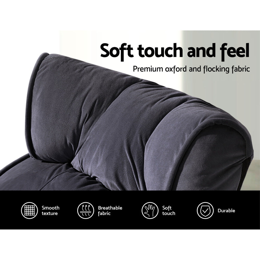 Artiss Adjustable Lounger with Arms - Charcoal-Furniture > Living Room - Peroz Australia - Image - 7