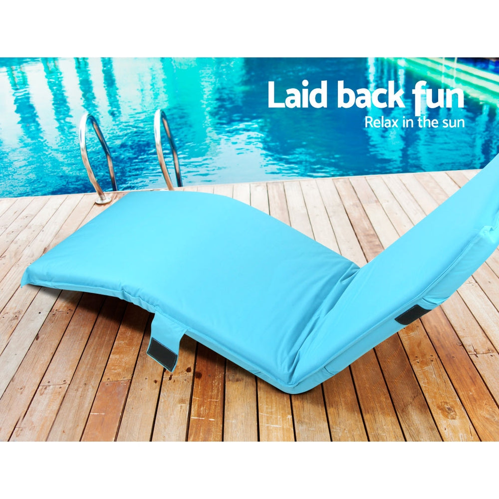 Artiss Adjustable Beach Sun Pool Lounger - Blue-Furniture > Outdoor - Peroz Australia - Image - 5