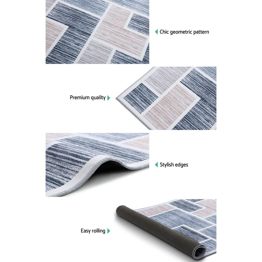 Artiss Floor Rugs 120x170 Short Pile Area Rug Large Modern Carpet Soft Grey-Home & Garden > Rugs - Peroz Australia - Image - 4