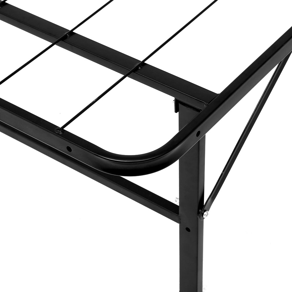 Artiss Folding Bed Frame Metal Bed Base King Single Size Portable Black-Furniture > Bedroom - Peroz Australia - Image - 5