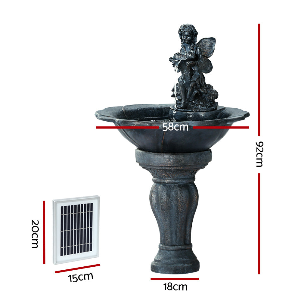 Gardeon Water Fountain Features Solar with LED Lights Outdoor Cascading Angel-Home & Garden > Fountains-PEROZ Accessories