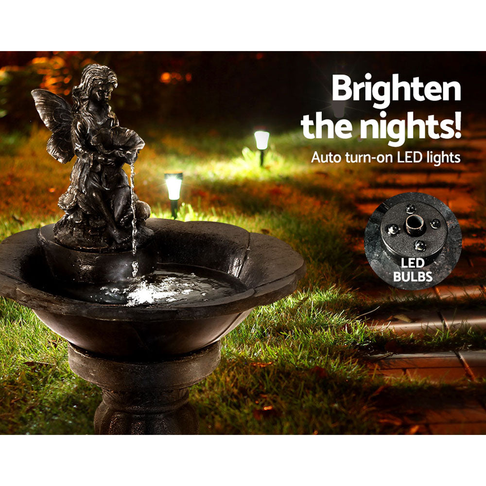 Gardeon Water Fountain Features Solar with LED Lights Outdoor Cascading Angel-Home & Garden > Fountains-PEROZ Accessories