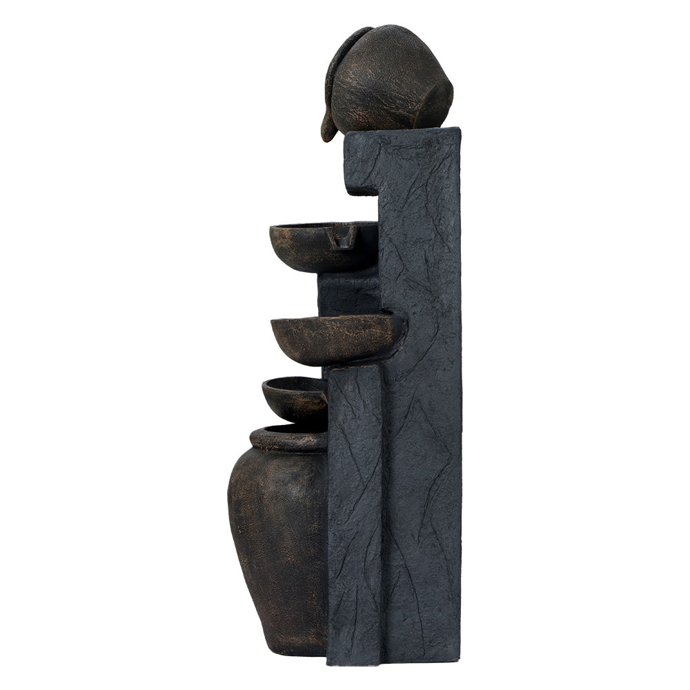 Gardeon Solar Water Fountain Features Outdoor 5 Tiered Cascading Bird Bath-Home & Garden > Fountains-PEROZ Accessories
