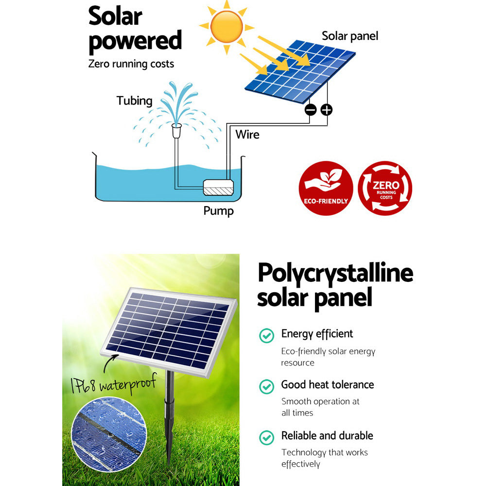 Gardeon Solar Pond Pump 6.6FT-Home & Garden > Garden Tools-PEROZ Accessories