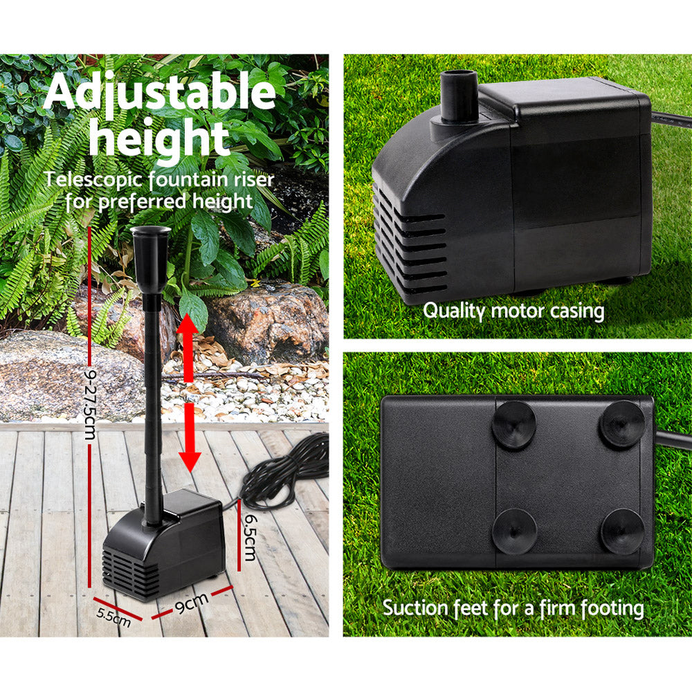 Gardeon Solar Pond Pump with 2 Panels 7.2FT-Home & Garden > Fountains-PEROZ Accessories