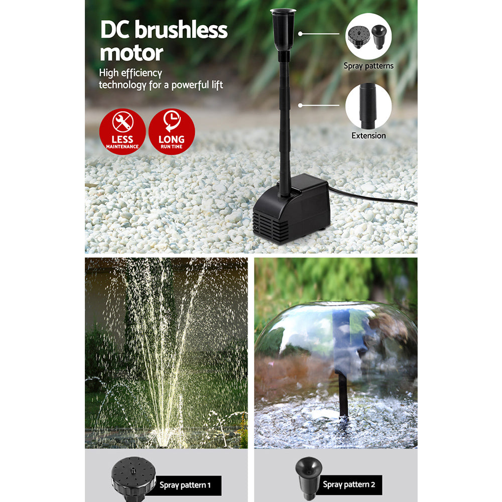 Gardeon Solar Pond Pump with 2 Panels 7.2FT-Home & Garden > Fountains-PEROZ Accessories