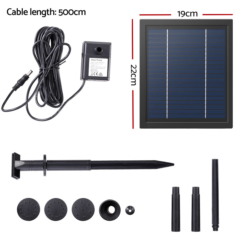 Gardeon Solar Pond Pump Submersible Powered Garden Pool Water Fountain Kit 6.1FT-Home & Garden > Fountains-PEROZ Accessories