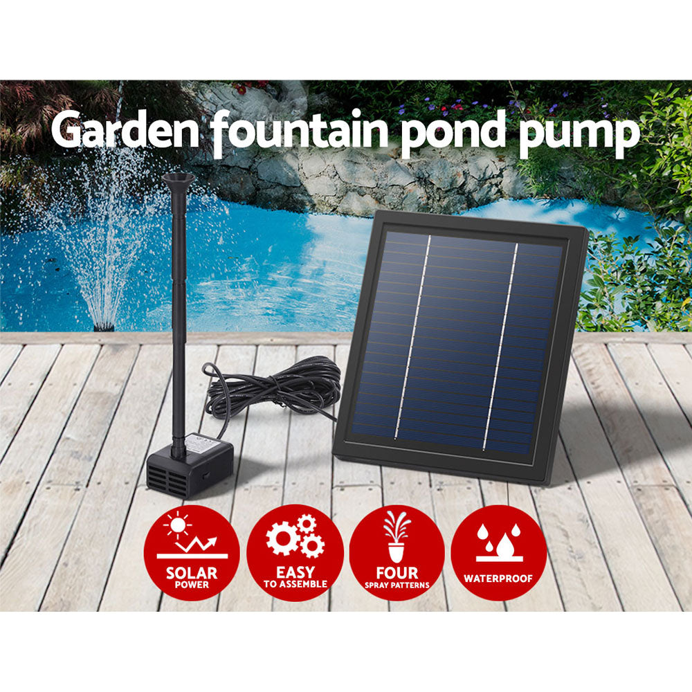 Gardeon Solar Pond Pump Submersible Powered Garden Pool Water Fountain Kit 6.1FT-Home & Garden > Fountains-PEROZ Accessories