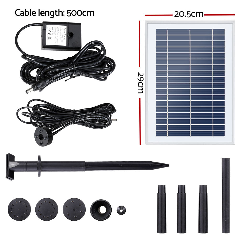 Gardeon Solar Pond Pump with Battery LED Lights 4.4FT-Home & Garden > Fountains-PEROZ Accessories